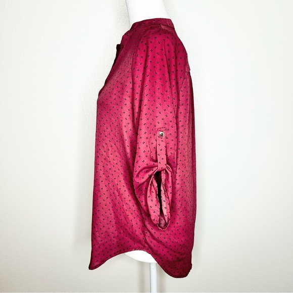 Papermoon By Stitch Fix Womens Patterned V-Neck Top Blouse 3/4 Sleeve Size S - Picture 5 of 10